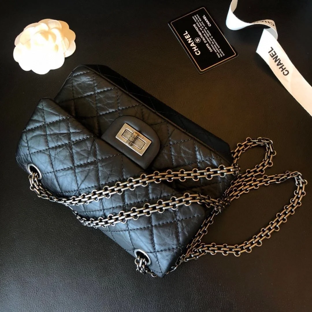 샤넬 2.55 빈티지 미니 플랩백 블랙 실버