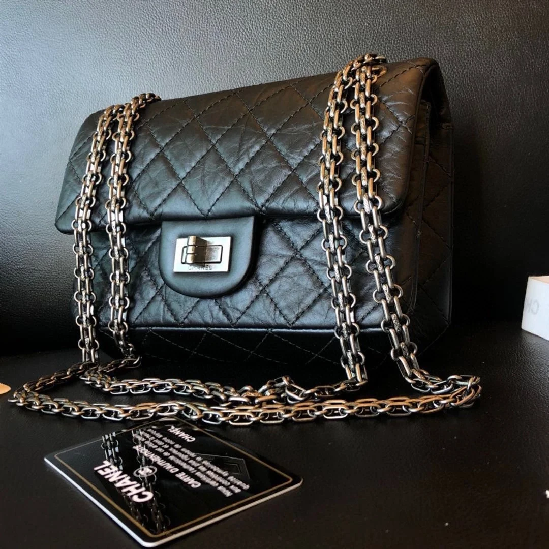 샤넬 2.55 빈티지 미니 플랩백 블랙 실버