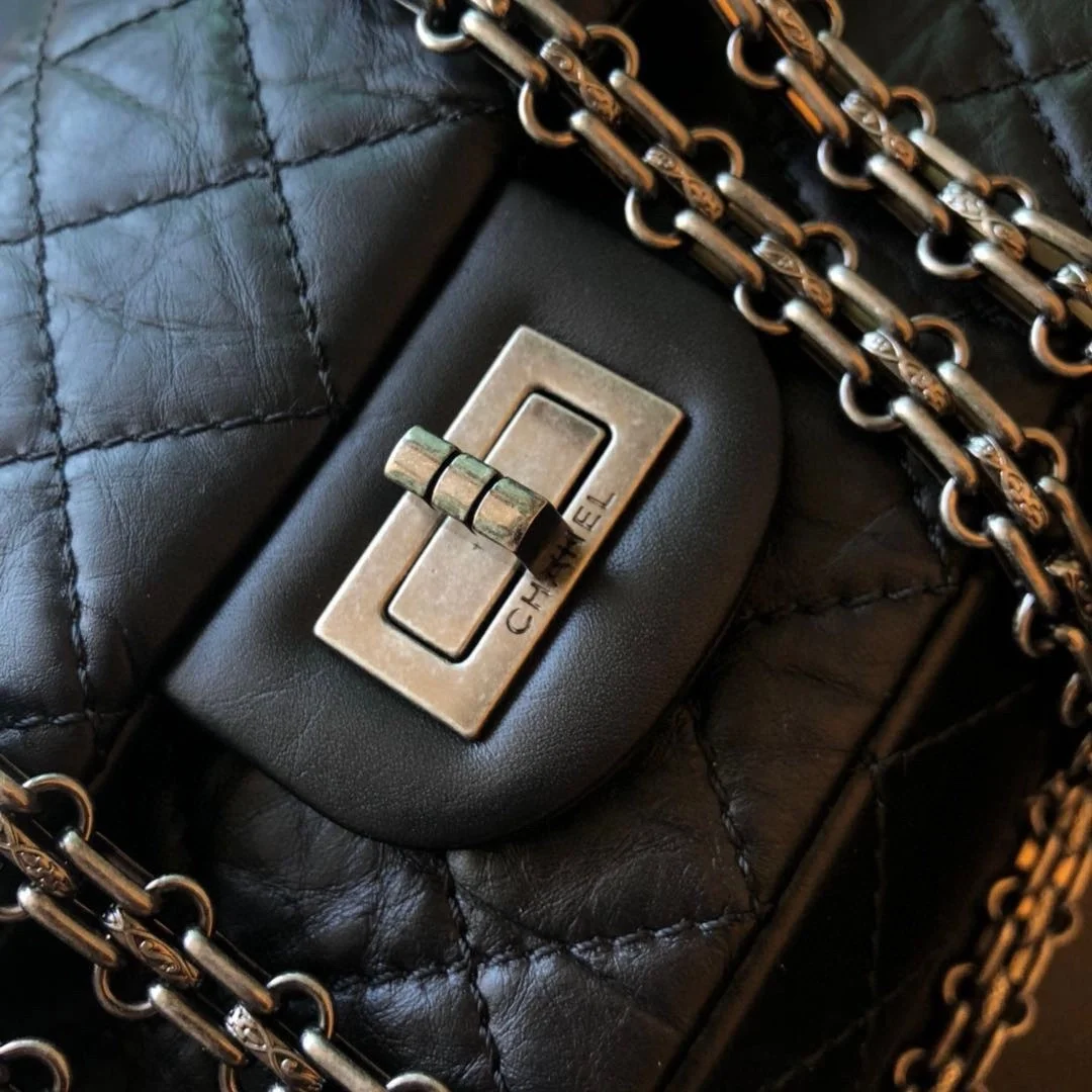 샤넬 2.55 빈티지 미니 플랩백 블랙 실버