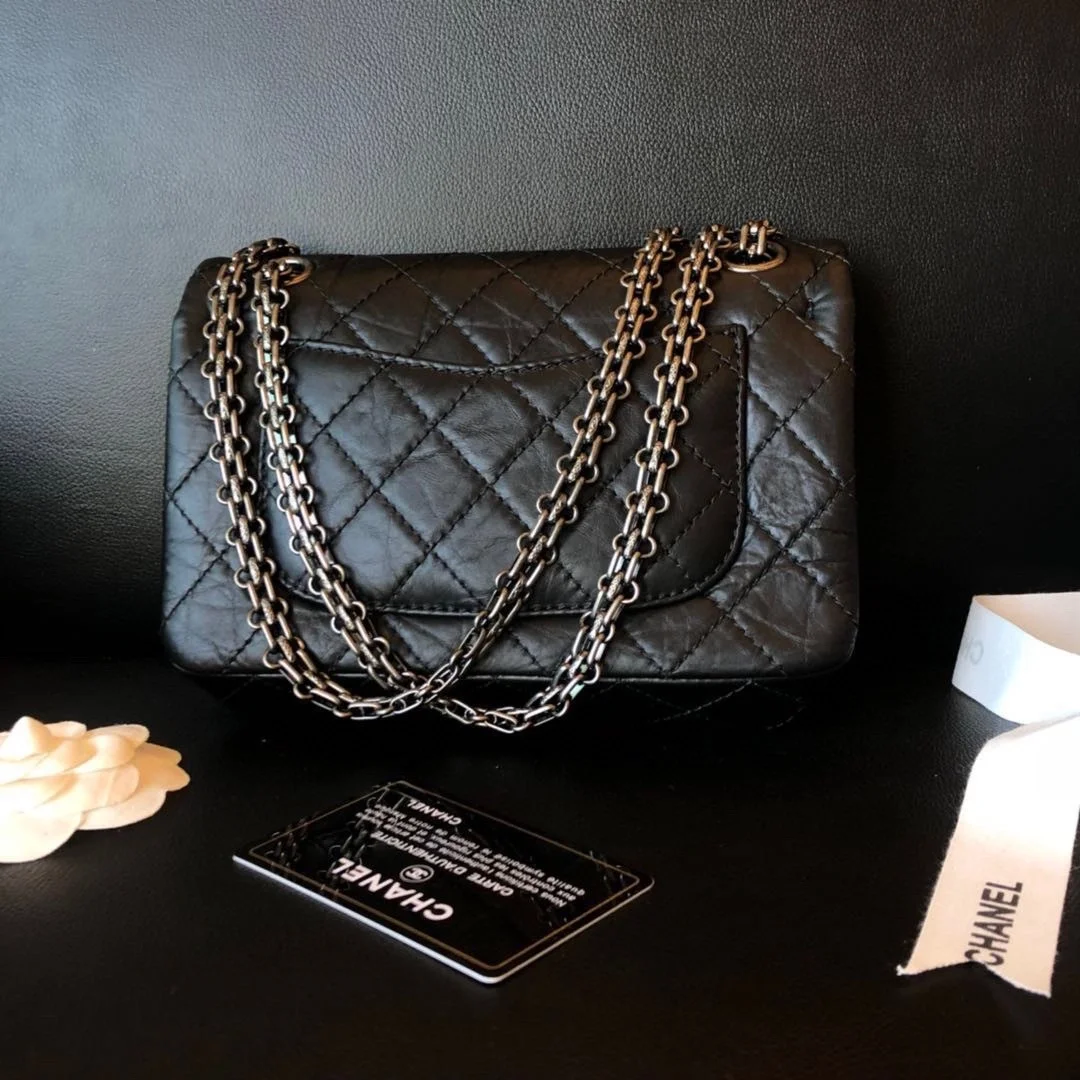 샤넬 2.55 빈티지 미니 플랩백 블랙 실버