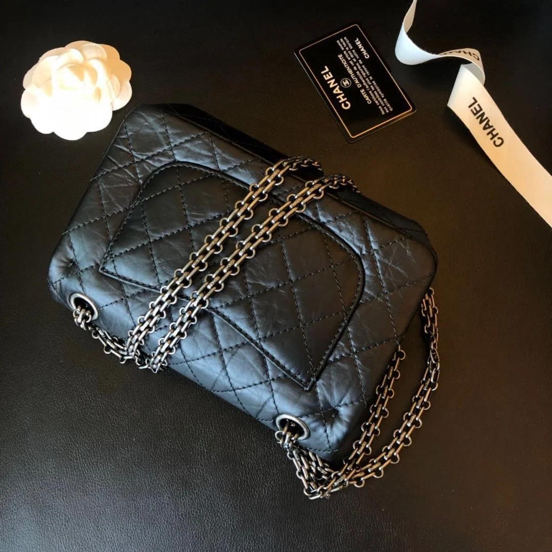 샤넬 2.55 빈티지 미니 플랩백 블랙 실버