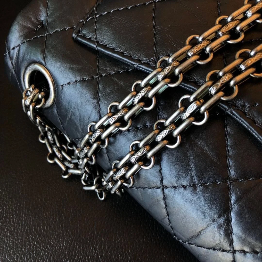 샤넬 2.55 빈티지 미니 플랩백 블랙 실버