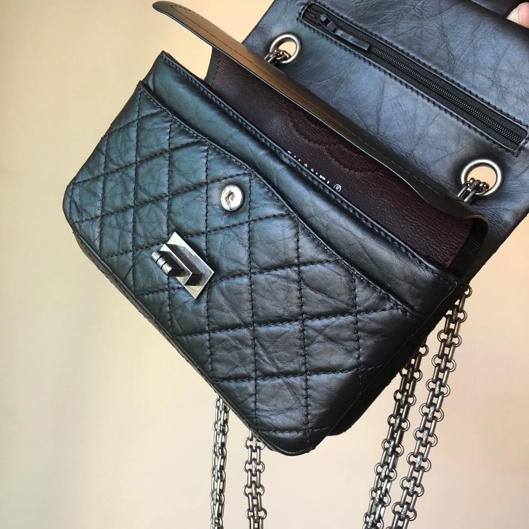 샤넬 2.55 빈티지 미니 플랩백 블랙 실버