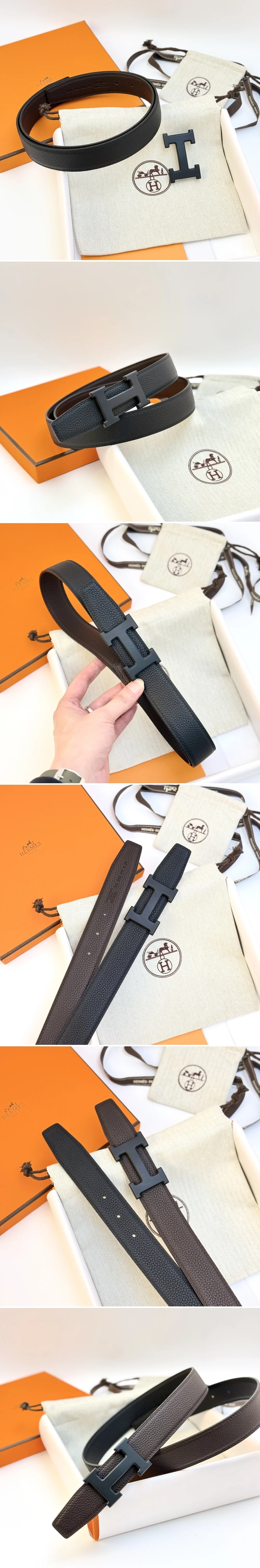 에르메스 토고 가죽 버클 벨트