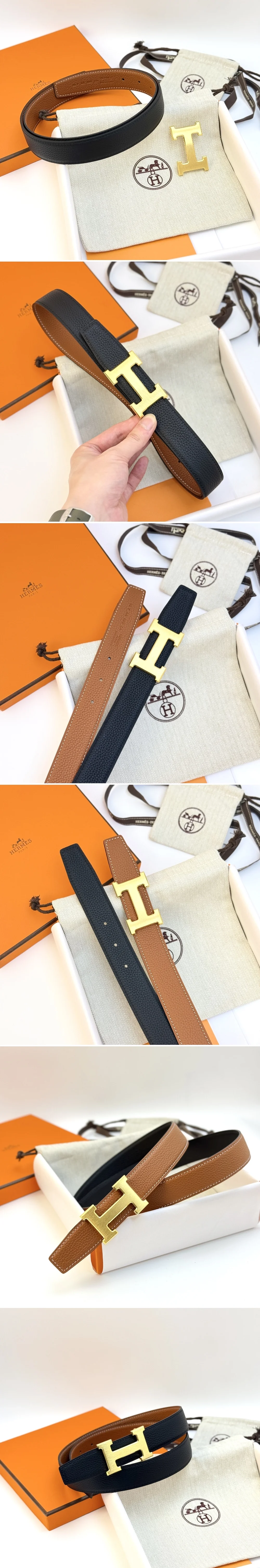 에르메스 토고 가죽 버클 벨트