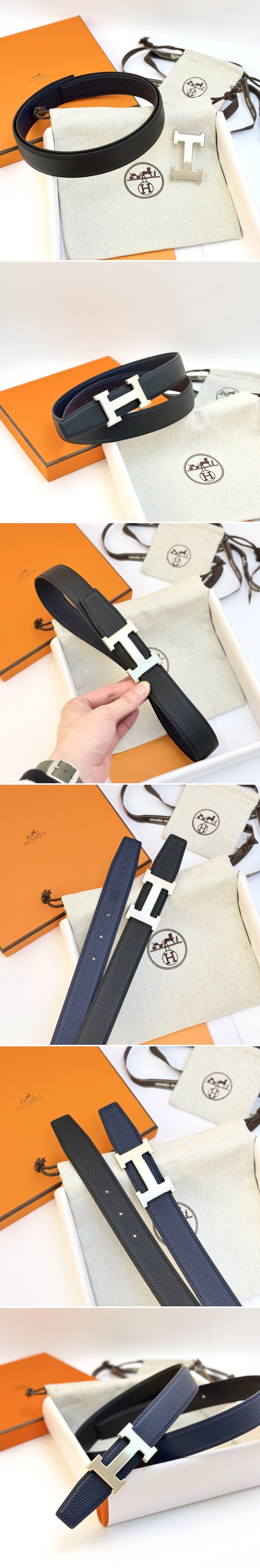 에르메스 토고 가죽 버클 벨트