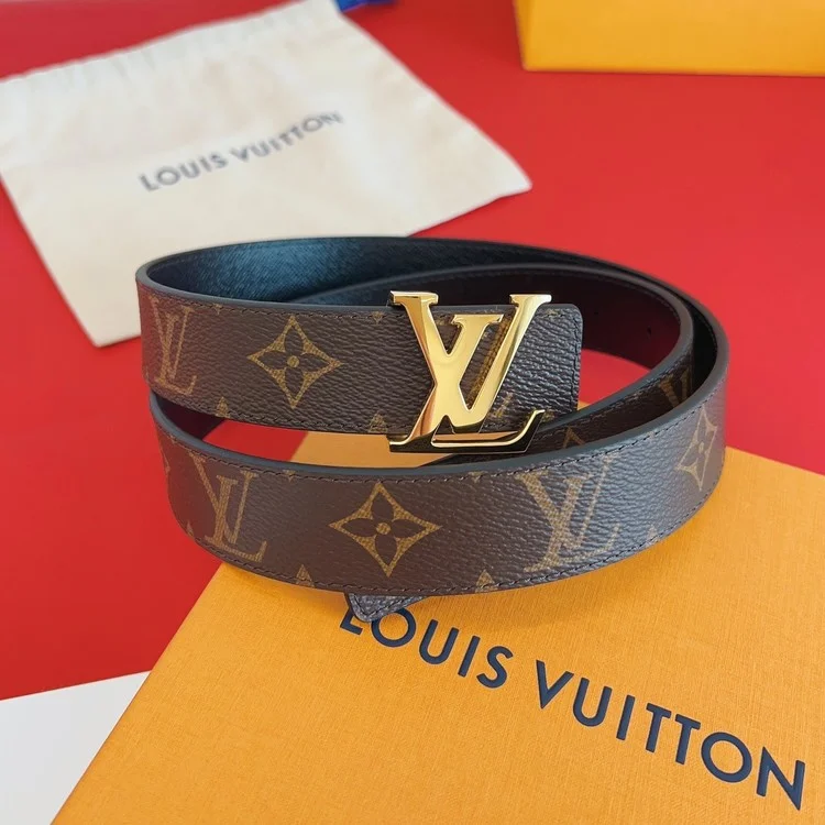 루이비통 LV 버클 모노그램 골드 벨트