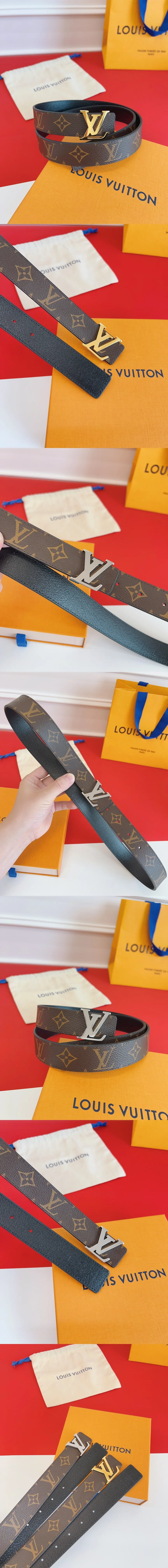 루이비통 LV 버클 모노그램 골드 벨트