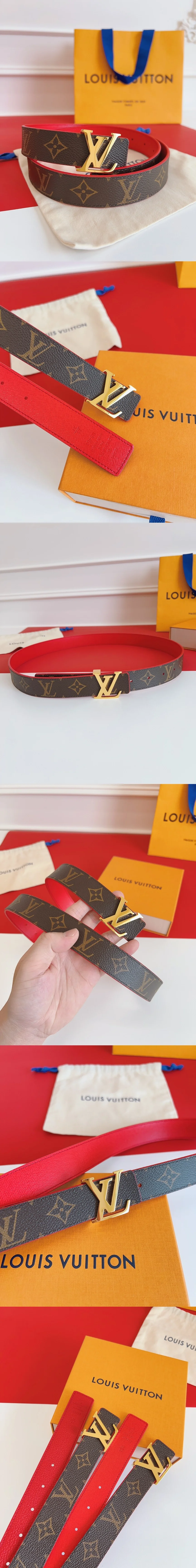 루이비통 LV 버클 모노그램 골드 벨트