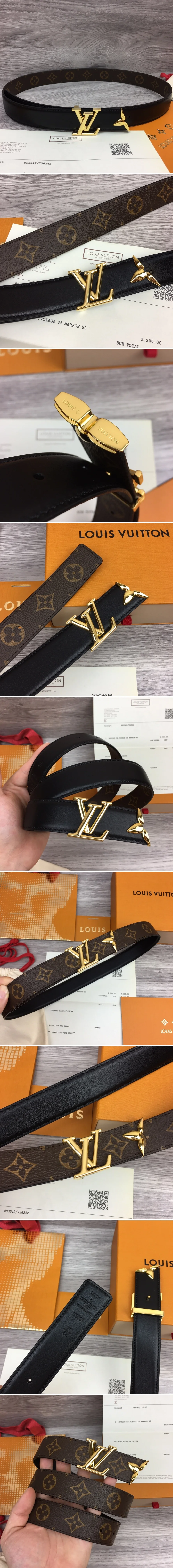 루이비통 LV 버클 모노그램 양면 벨트