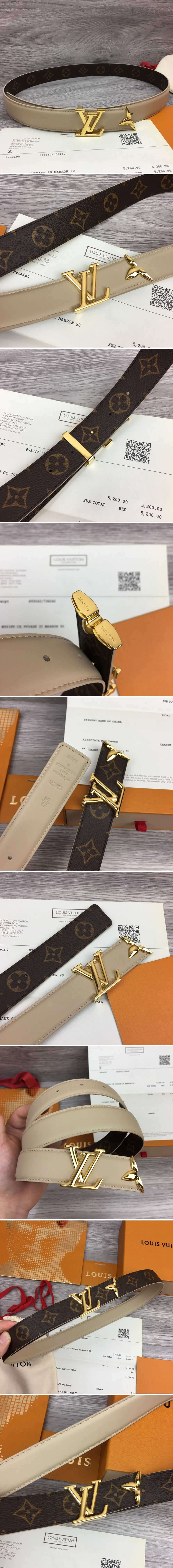 루이비통 LV 버클 모노그램 양면 벨트