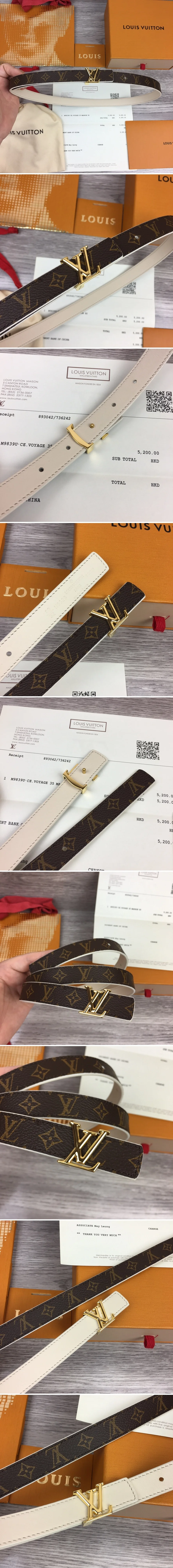 루이비통 LV 버클 모노그램 골드 벨트