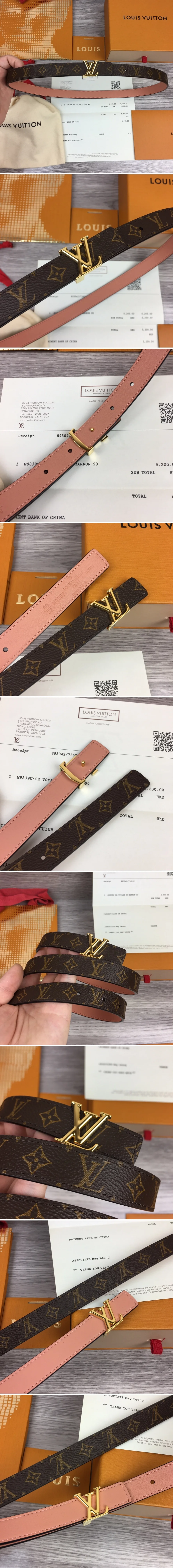 루이비통 LV 버클 모노그램 골드 벨트