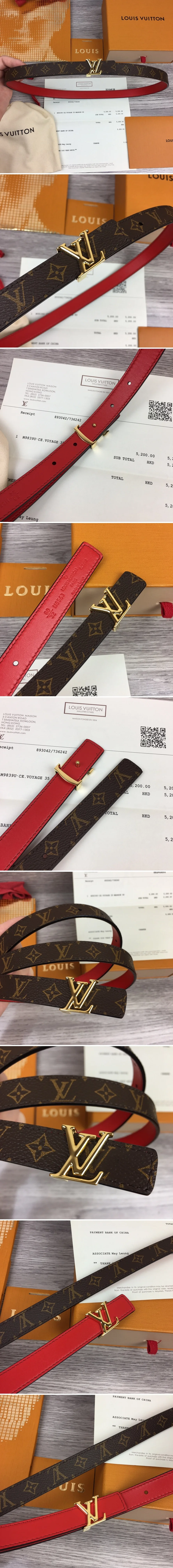 루이비통 LV 버클 모노그램 골드 벨트