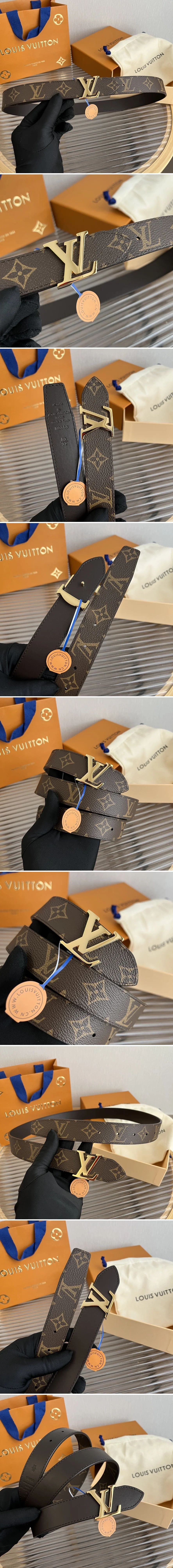 루이비통 LV 버클 모노그램 골드 벨트