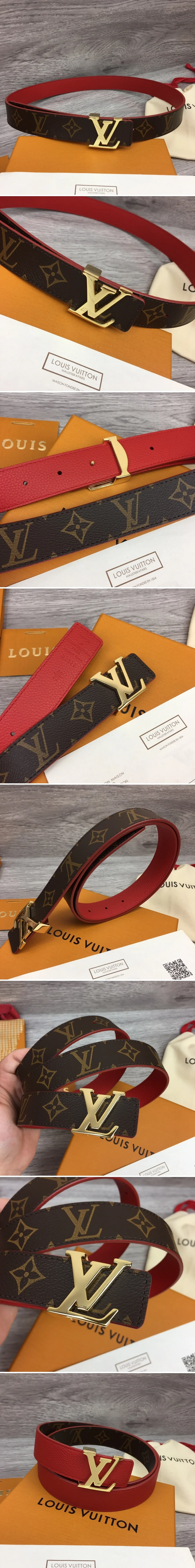 루이비통 LV 버클 모노그램 양면 벨트