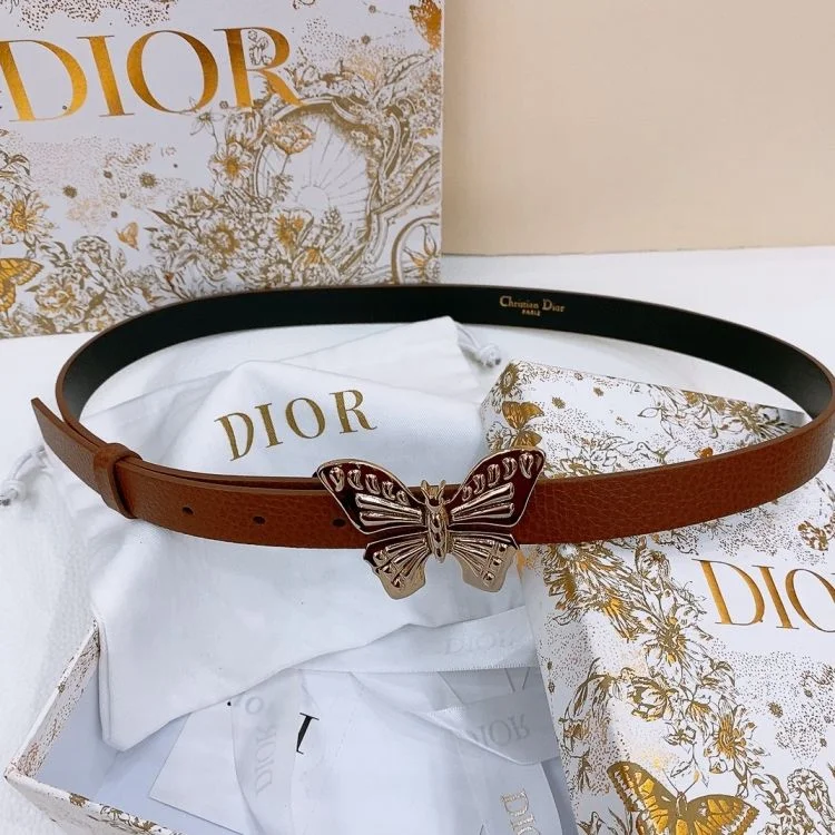 디올 버터 플라이 레더 벨트