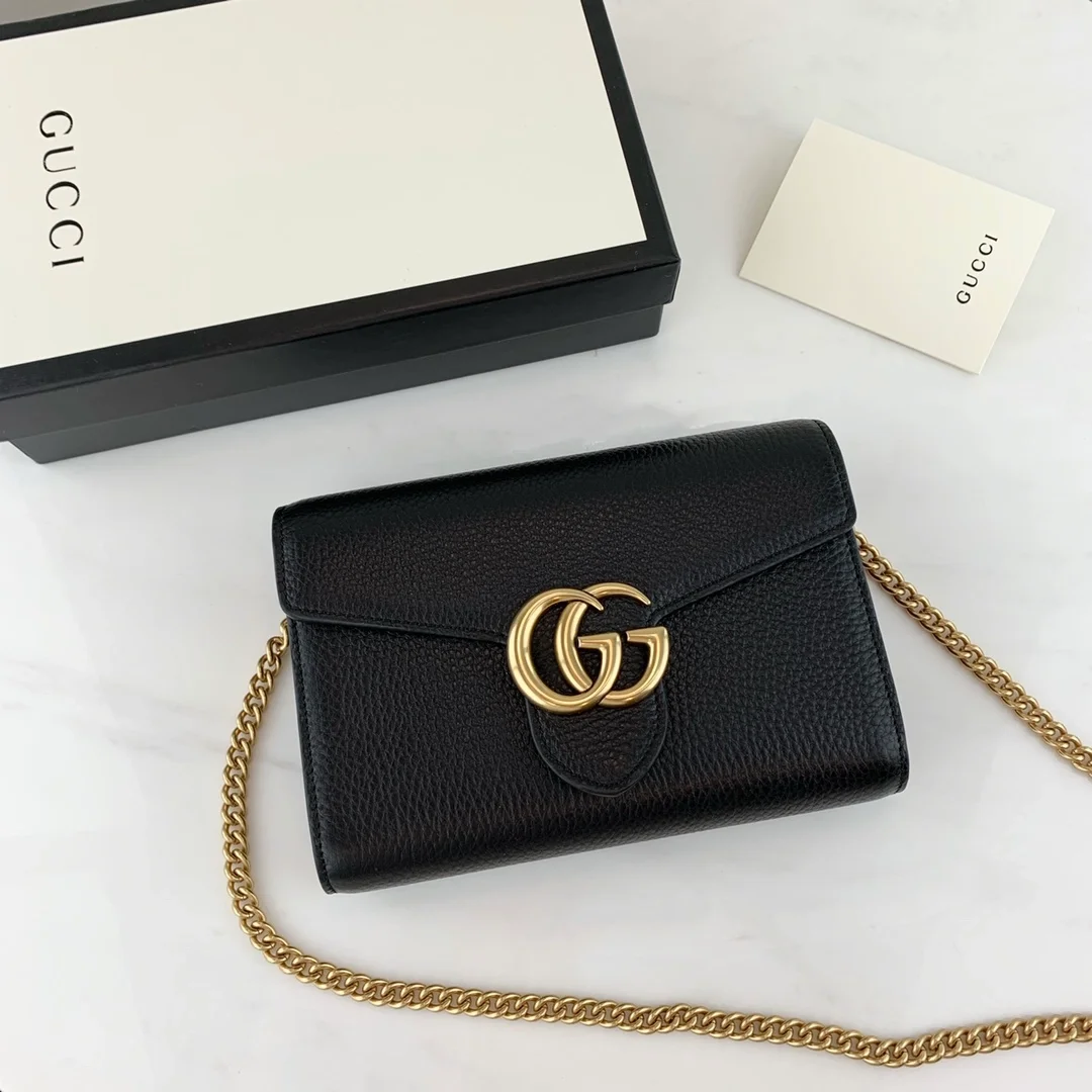 구찌 마몬트 체인 레더 숄더 지갑