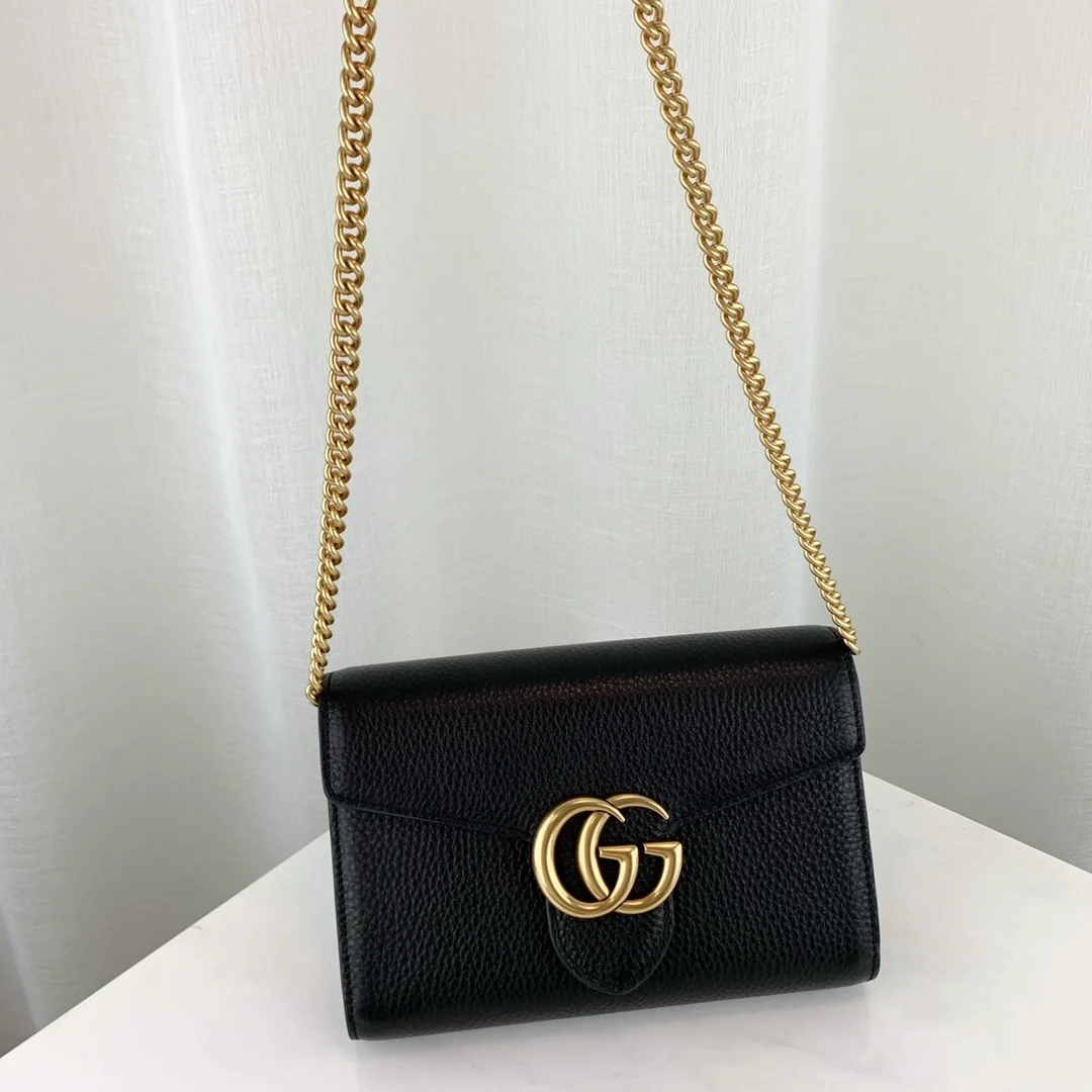 구찌 마몬트 체인 레더 숄더 지갑