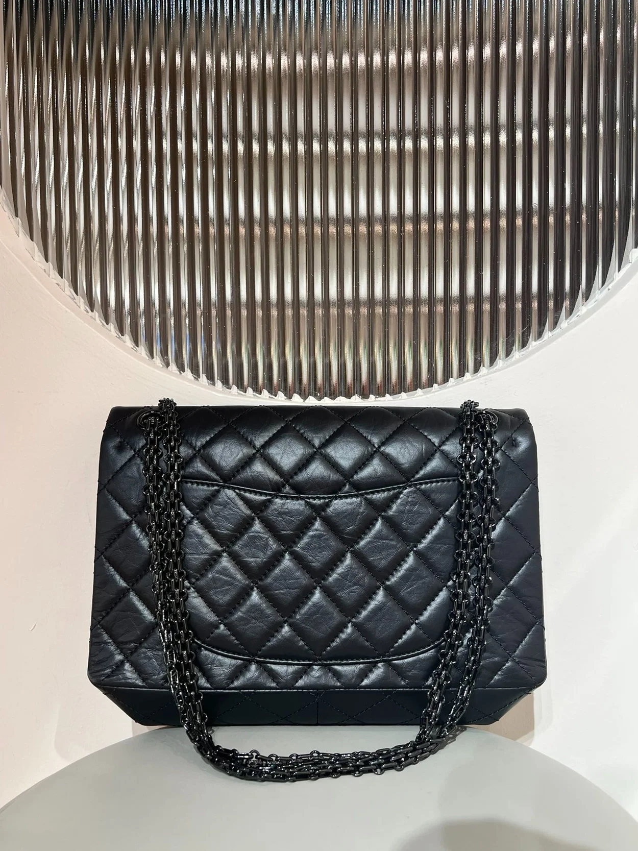 샤넬 2.55 빈티지 라지 플랩백 블랙