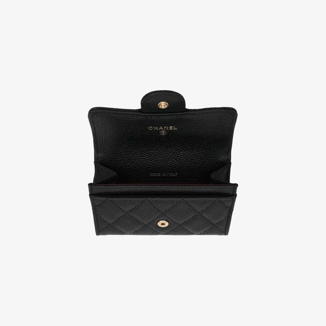 샤넬 클래식 캐비어 카드 홀더 블랙 골드