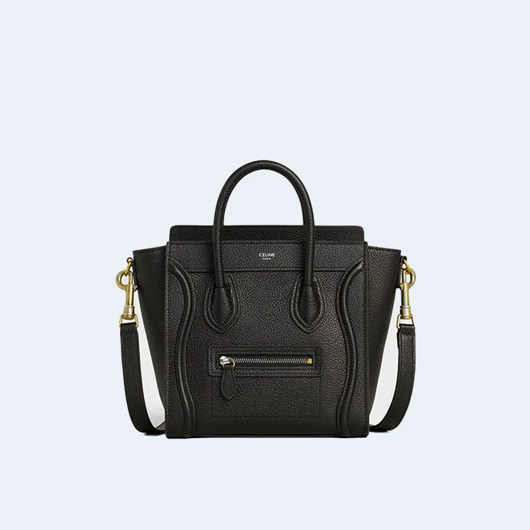 셀린느 나노 러기지백 드럼 카프스킨 골드블랙