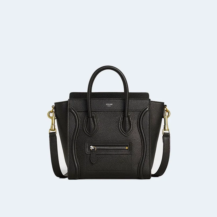 셀린느 나노 러기지백 드럼 카프스킨 골드블랙