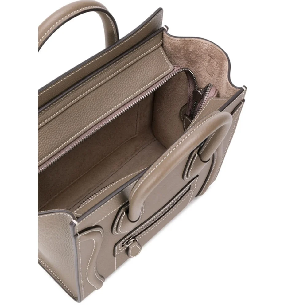 셀린느 나노 러기지백 드럼 카프스킨 실버갈렛