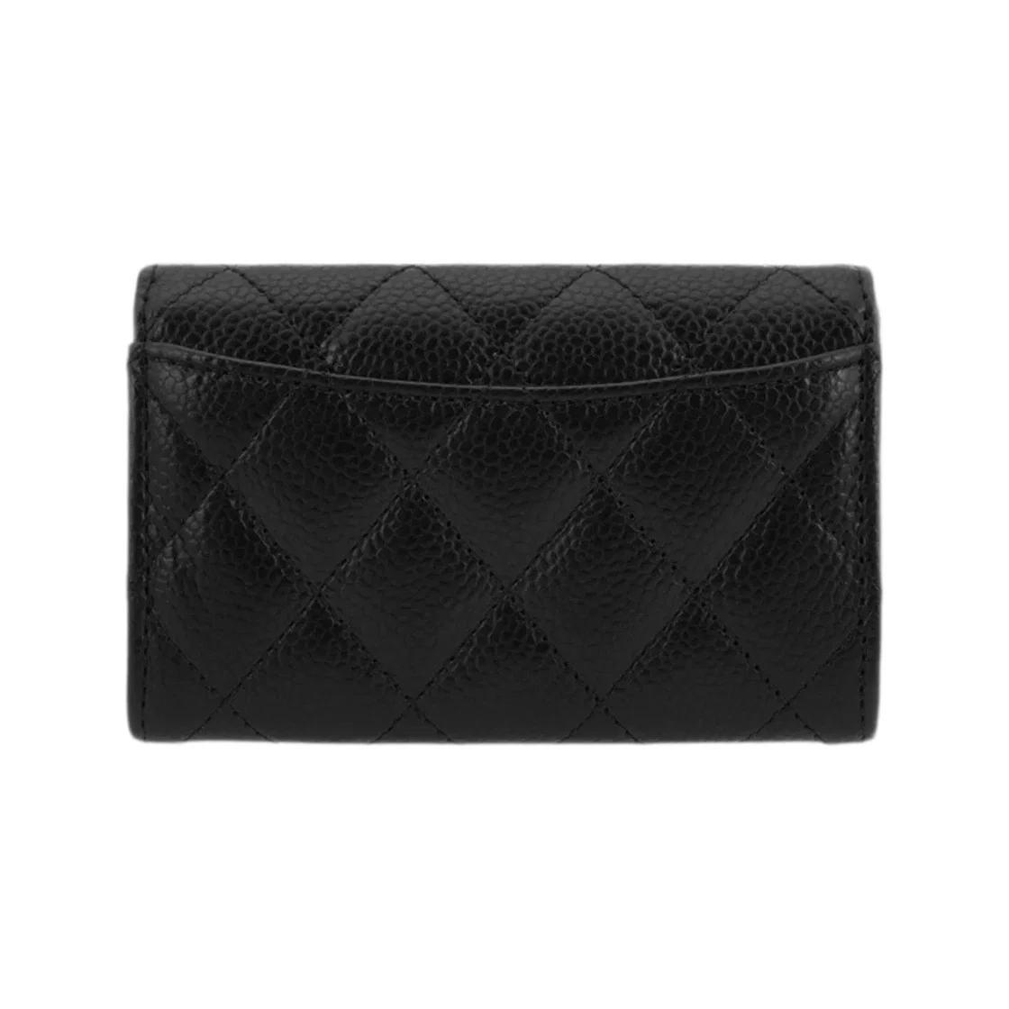 샤넬 클래식 캐비어 카드 홀더 블랙 실버