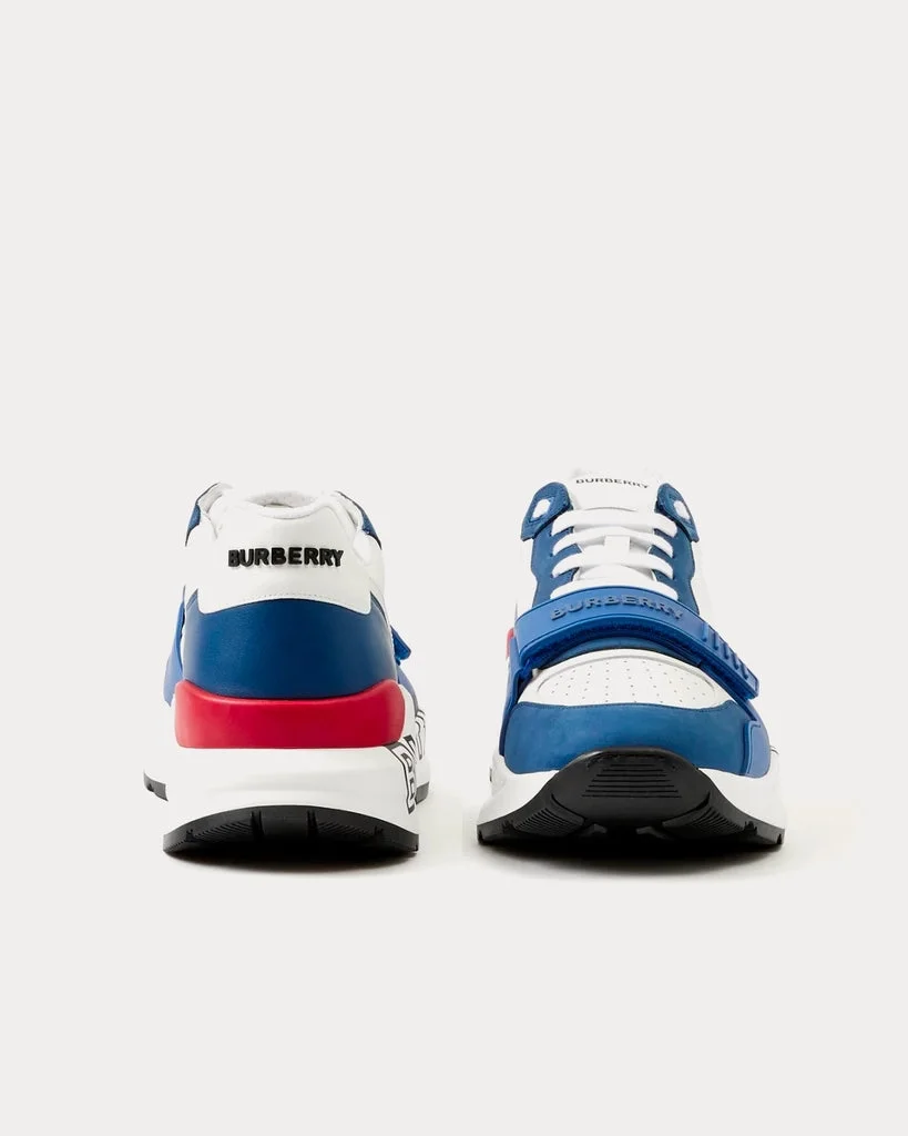 버버리 로우 프린트 레더 네이비 스니커즈