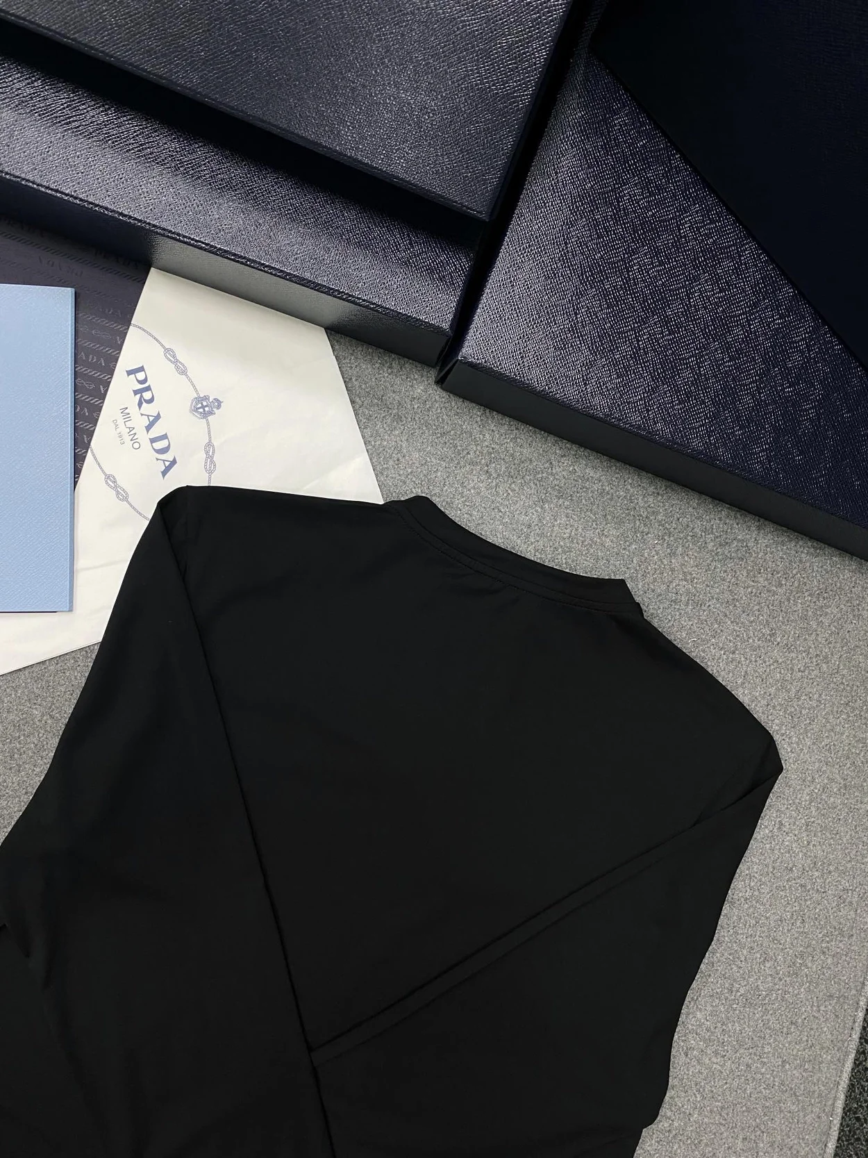 프라다 스트레치 코튼 티셔츠 블랙