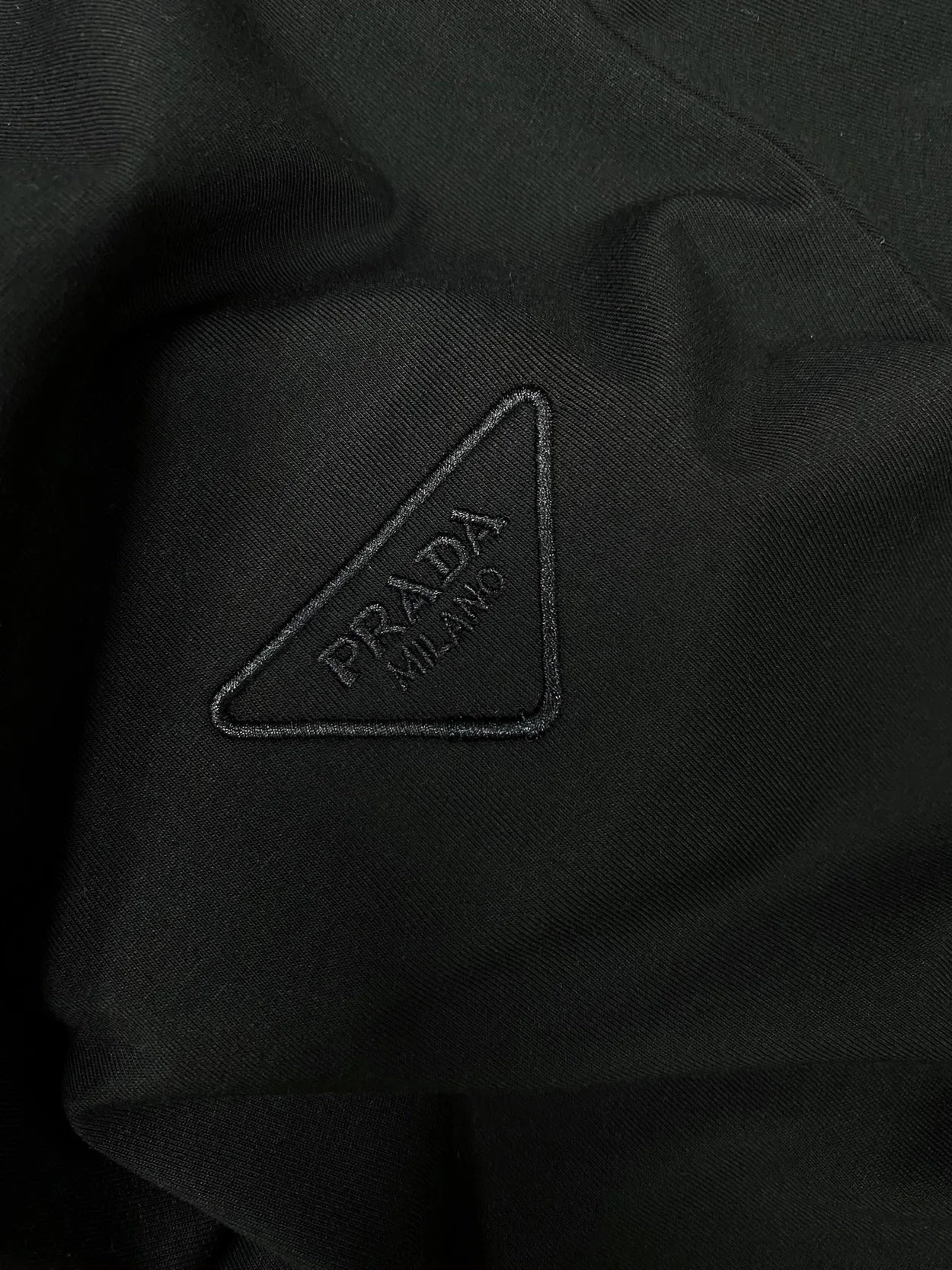 프라다 스트레치 코튼 티셔츠 블랙