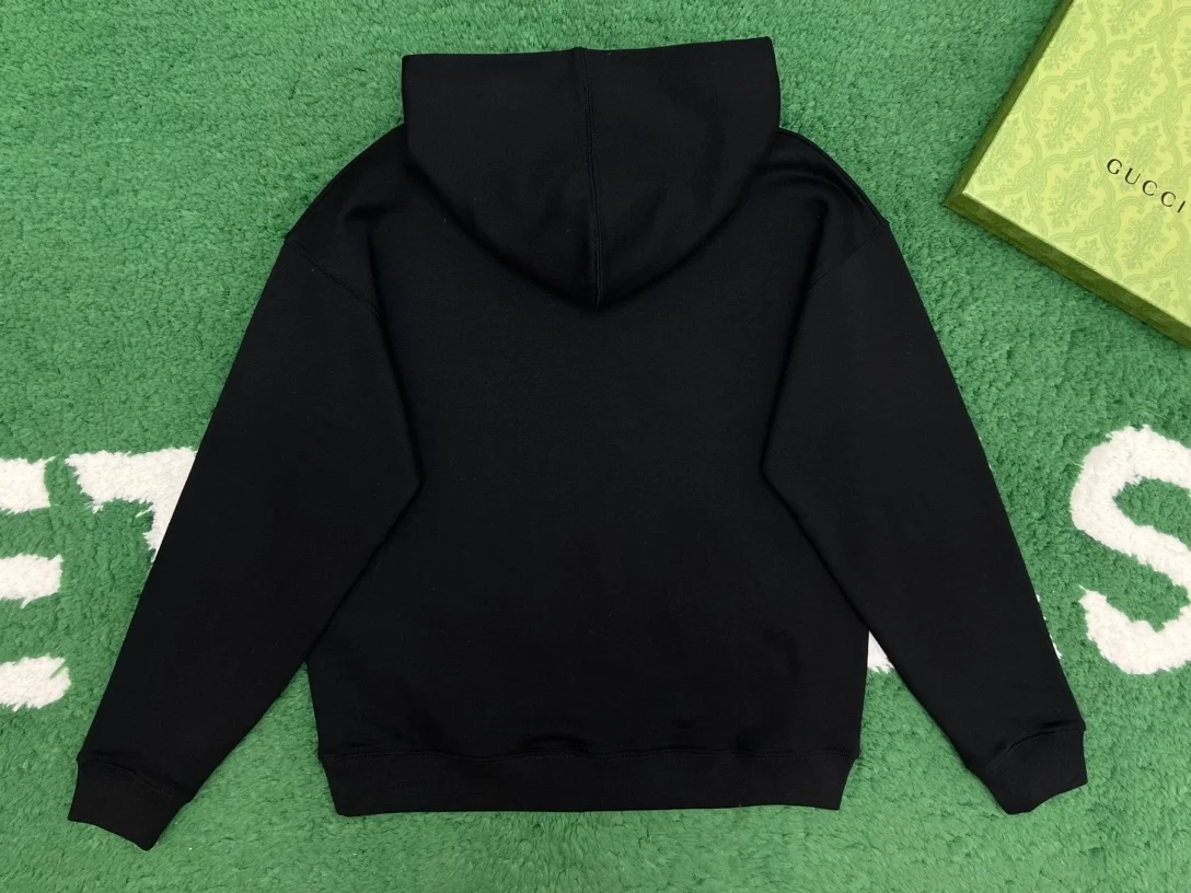 구찌 로고 프린트 코튼 저지 후드 스웨트셔츠