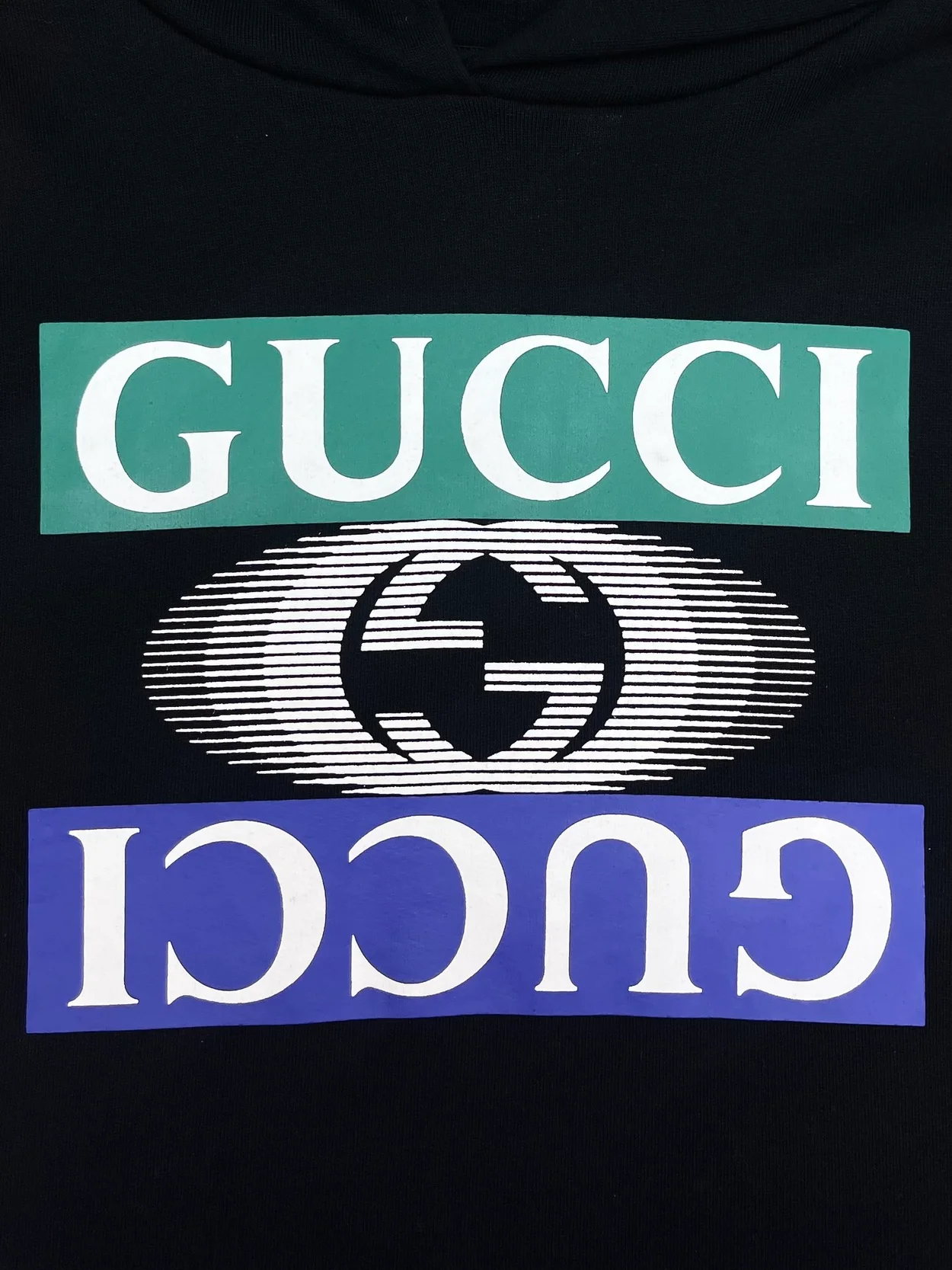 구찌 로고 프린트 코튼 저지 후드 스웨트셔츠