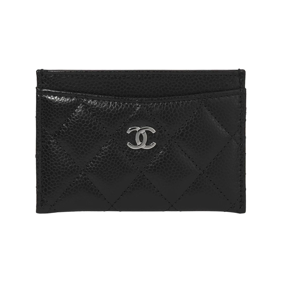 샤넬 클래식 카드 홀더 블랙 실버