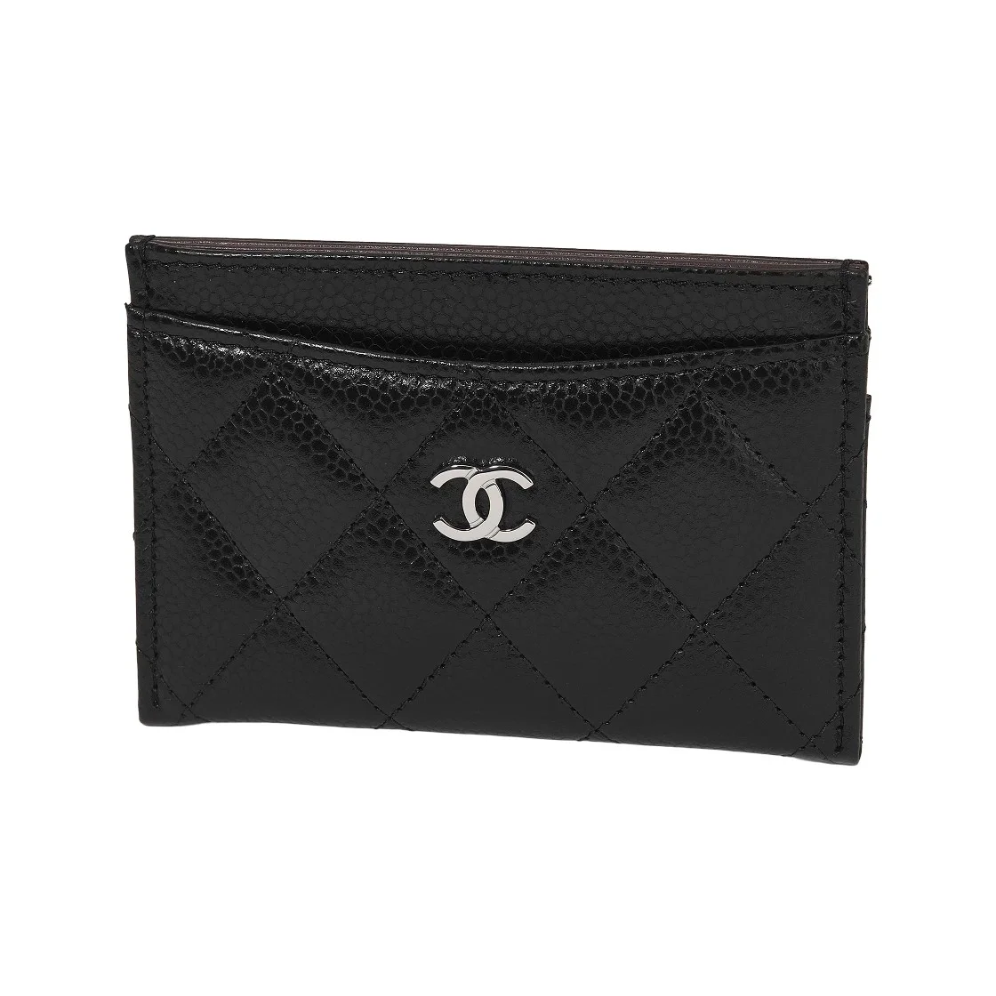 샤넬 클래식 카드 홀더 블랙 실버
