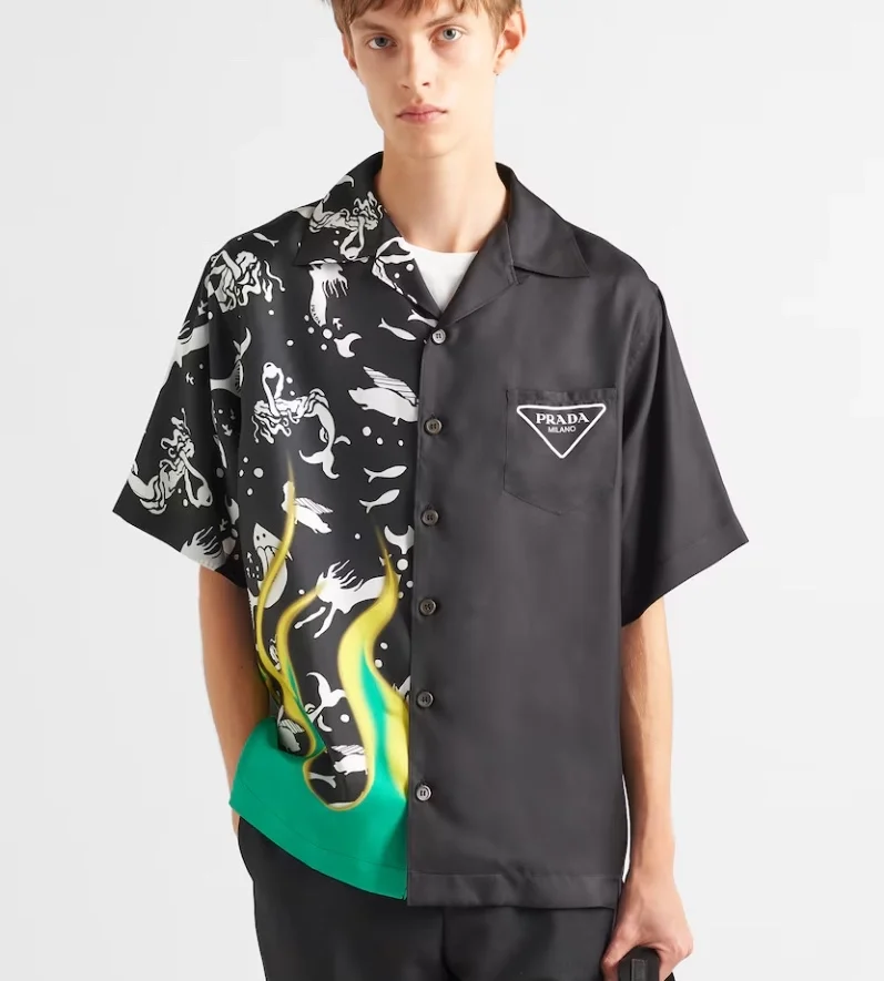 프라다 플레임씨 더블 매치 셔츠