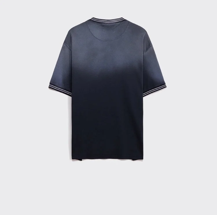 프라다 워싱 코튼 티셔츠 블루