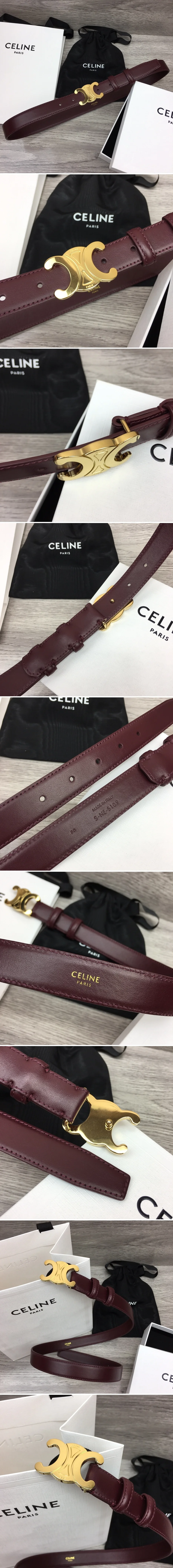 셀린느 미디엄 트리옹프 벨트 탠 25mm