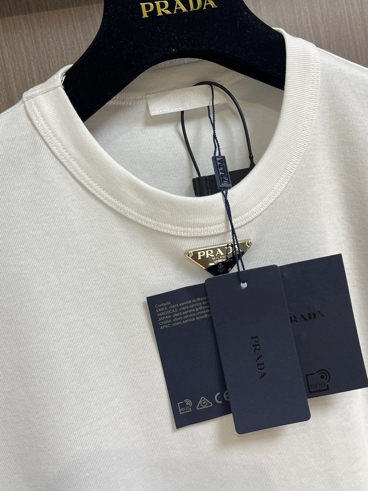 프라다 코튼 티셔츠 화이트