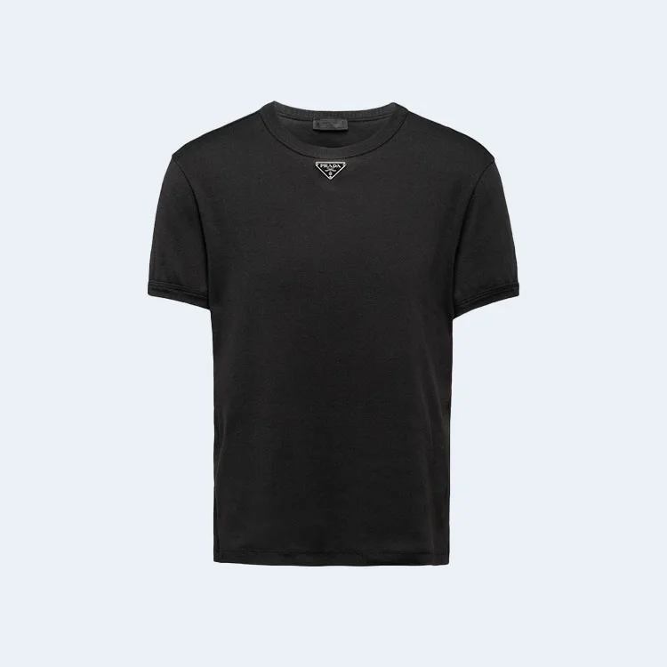 프라다 코튼 티셔츠 블랙