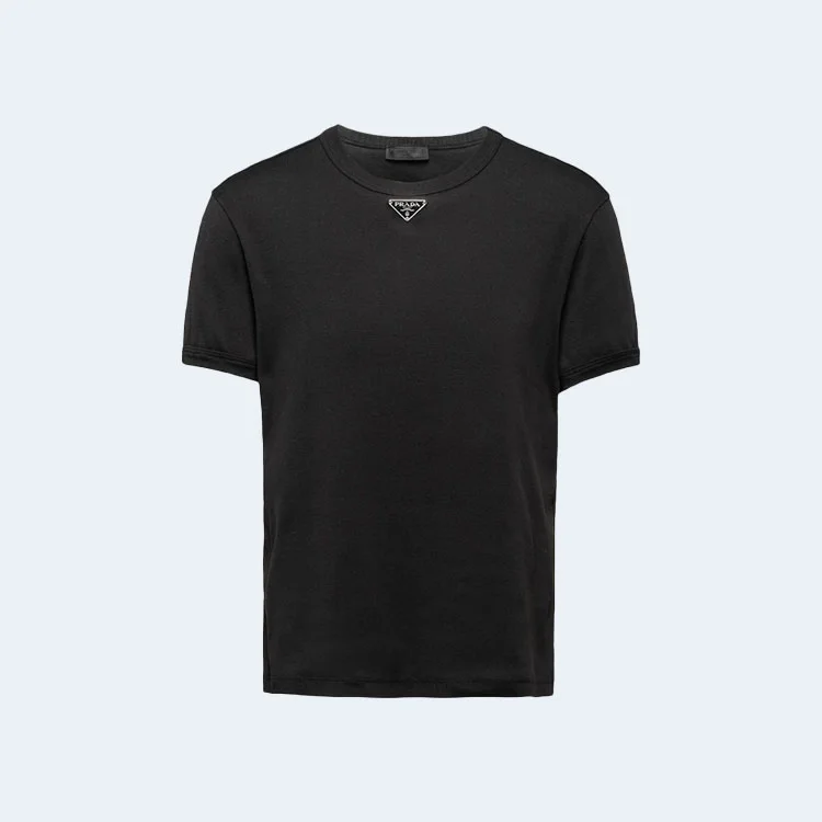 프라다 코튼 티셔츠 블랙