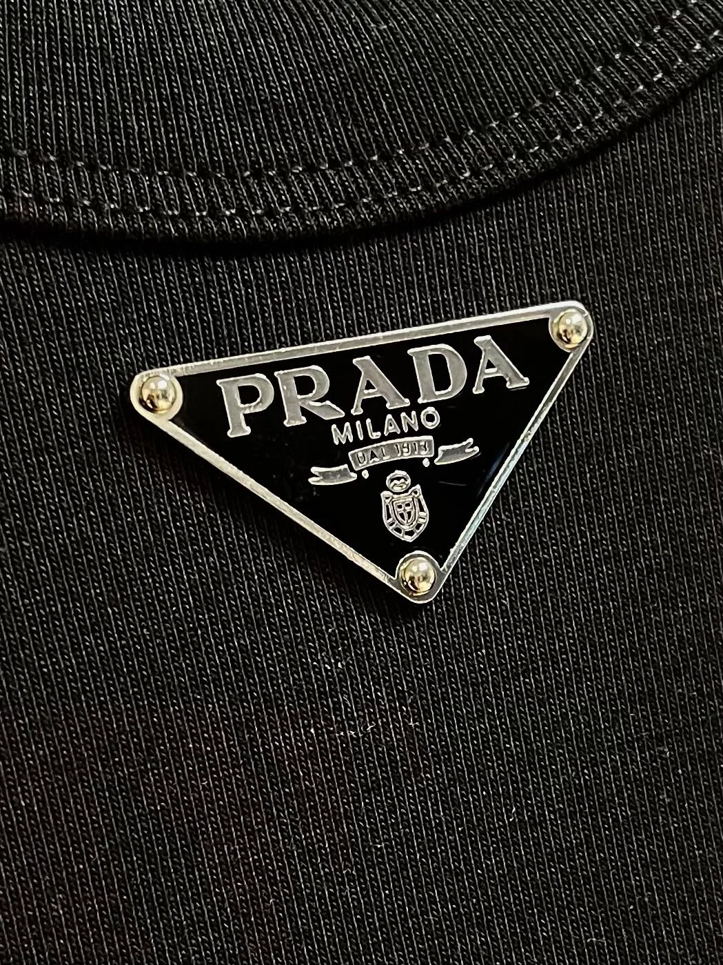 프라다 코튼 티셔츠 블랙