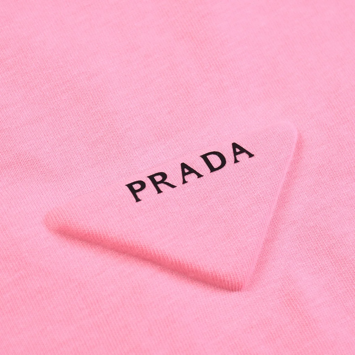 프라다 유니 삼각로고 티셔츠 핑크