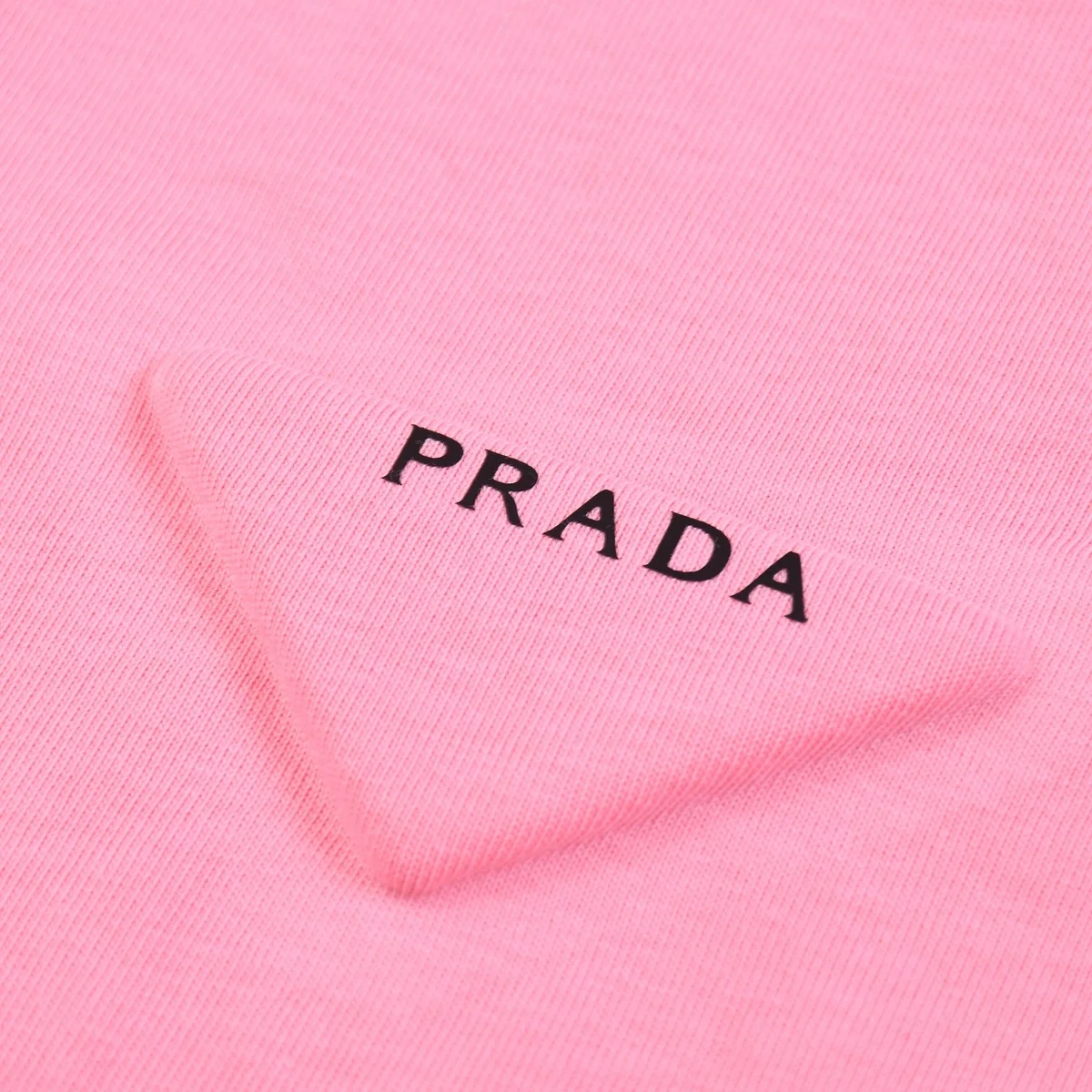 프라다 유니 삼각로고 티셔츠 핑크