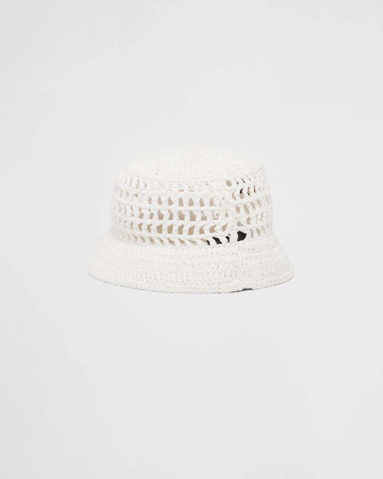 프라다 우븐 패브릭 화이트 버킷 햇