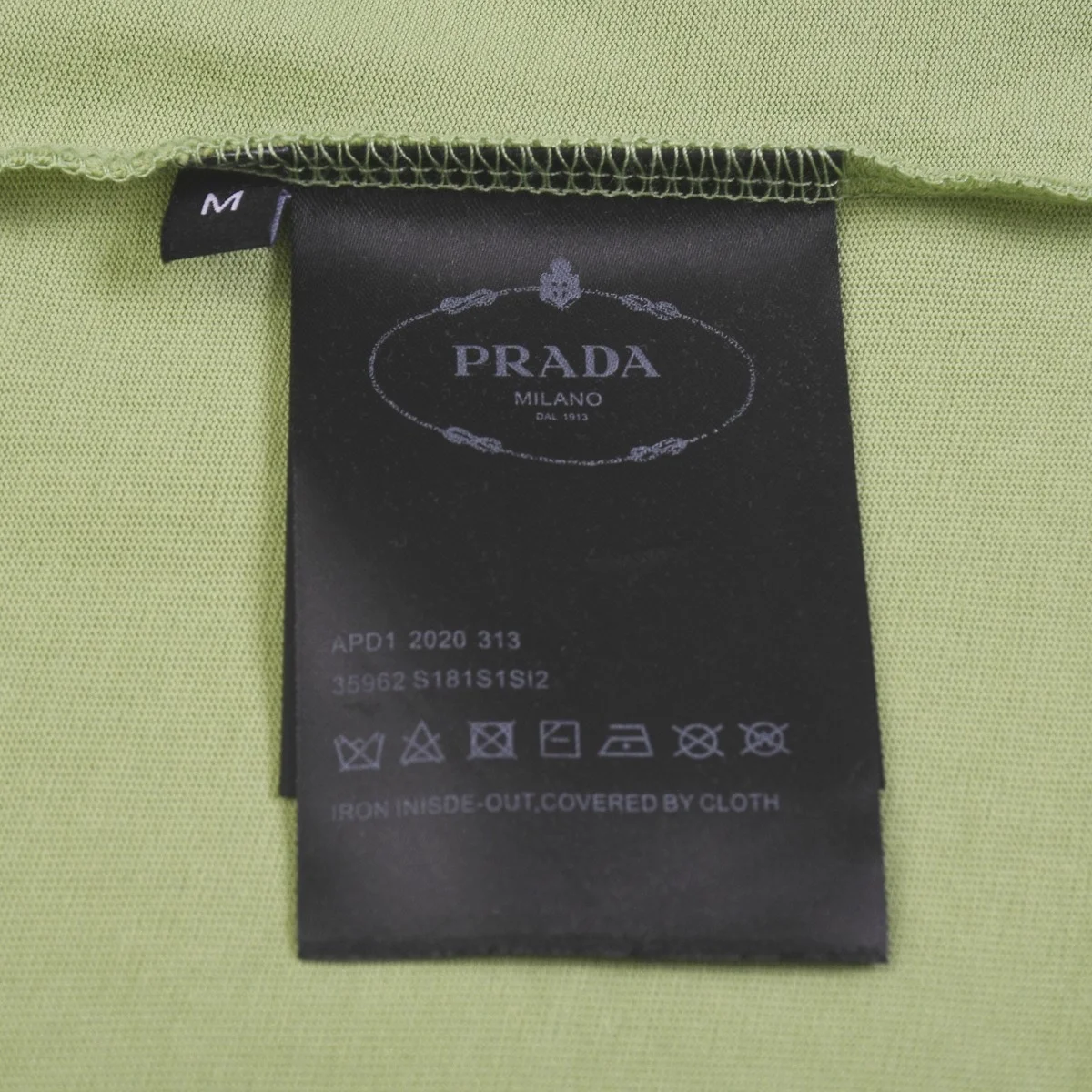 프라다 유니 삼각로고 티셔츠 그린