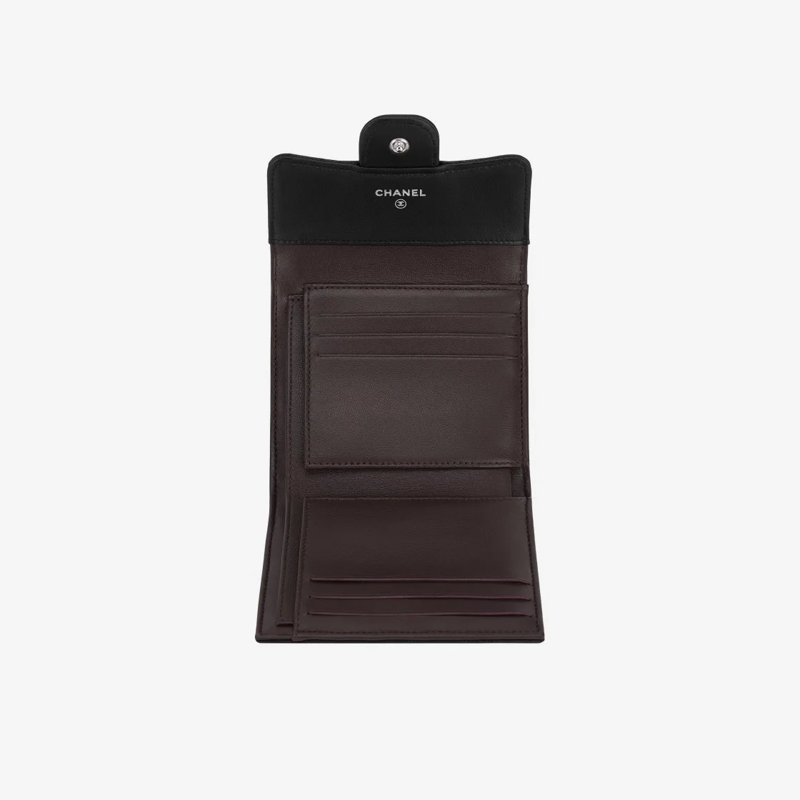 샤넬 클래식 램스킨 스몰 플랩 지갑 실버