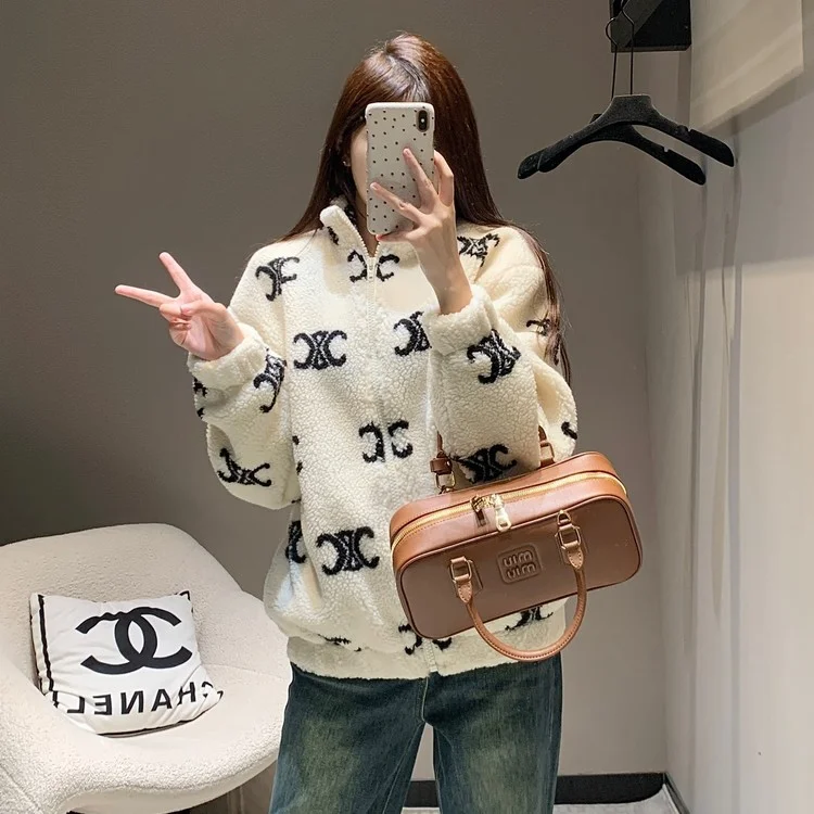 셀린느 후리스 시어링 퍼후드 자켓