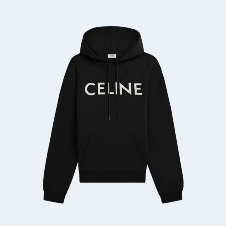 셀린느 코튼 플리스 스웨트셔츠 블랙